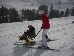 Katie guiding Mia 2012 belle plagne