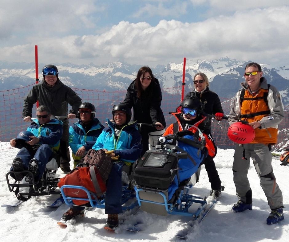 Catherine with beneficiaries enjoying what the mountains have to offer