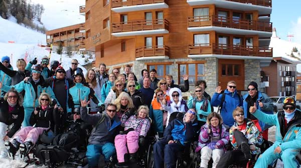 A group on holiday in La Plagne